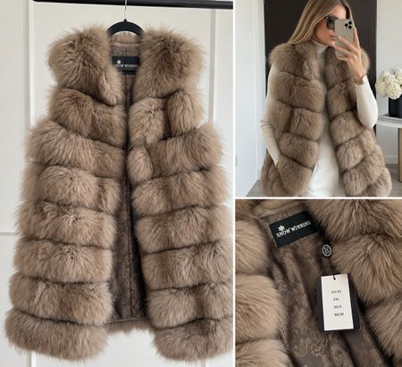 Pelz Weste Snow Winning braun Grösse S-2XL neu mit Etikett
