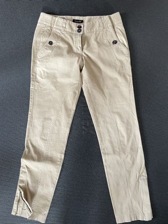 Pantalon Massimo Dutti beige taille 40 en coton 