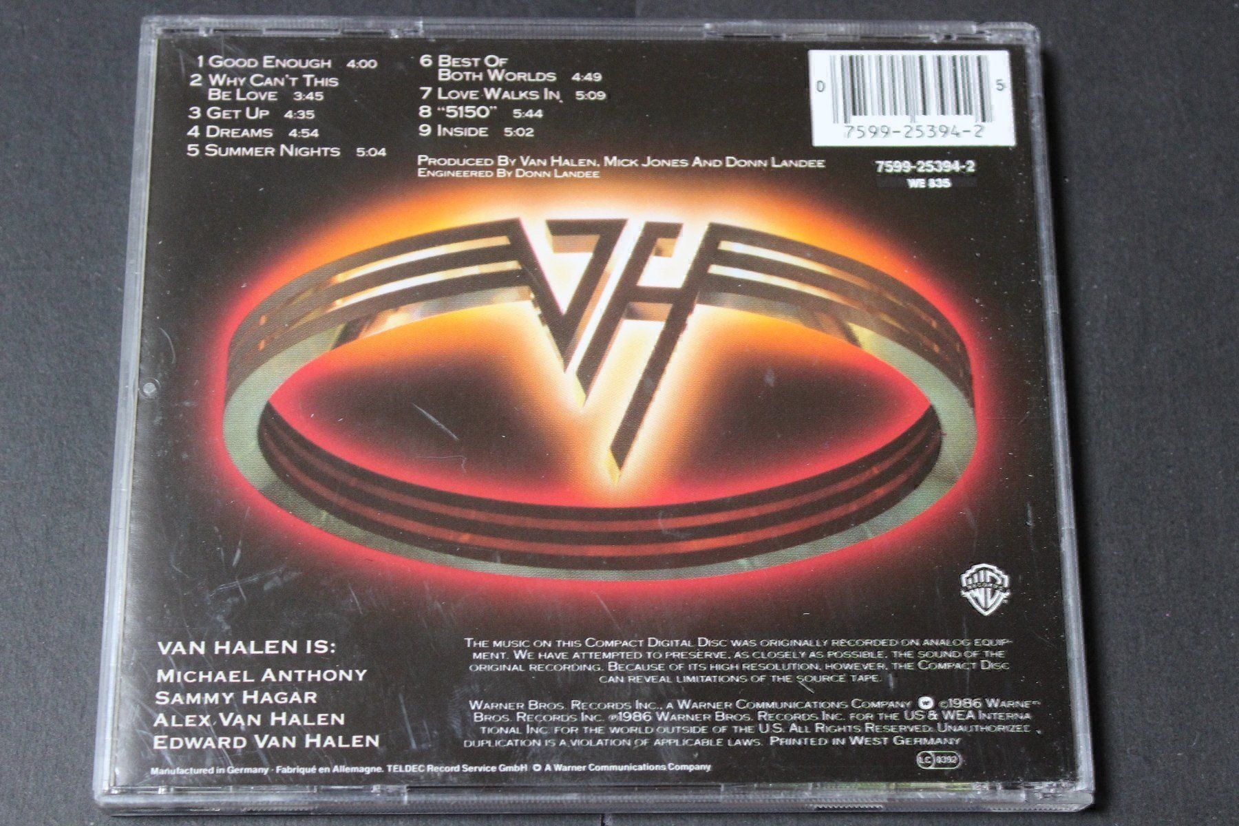 CD: VAN HALEN - 5150 CD Germany 1986 – Usato da Tübach venduto da JamesStone 2