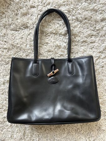 Longchamp Le Roseau Shopper Tote, schwarz, Leder