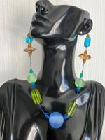 Collier fantaisie en verre - Bijou  coloré! Murano?