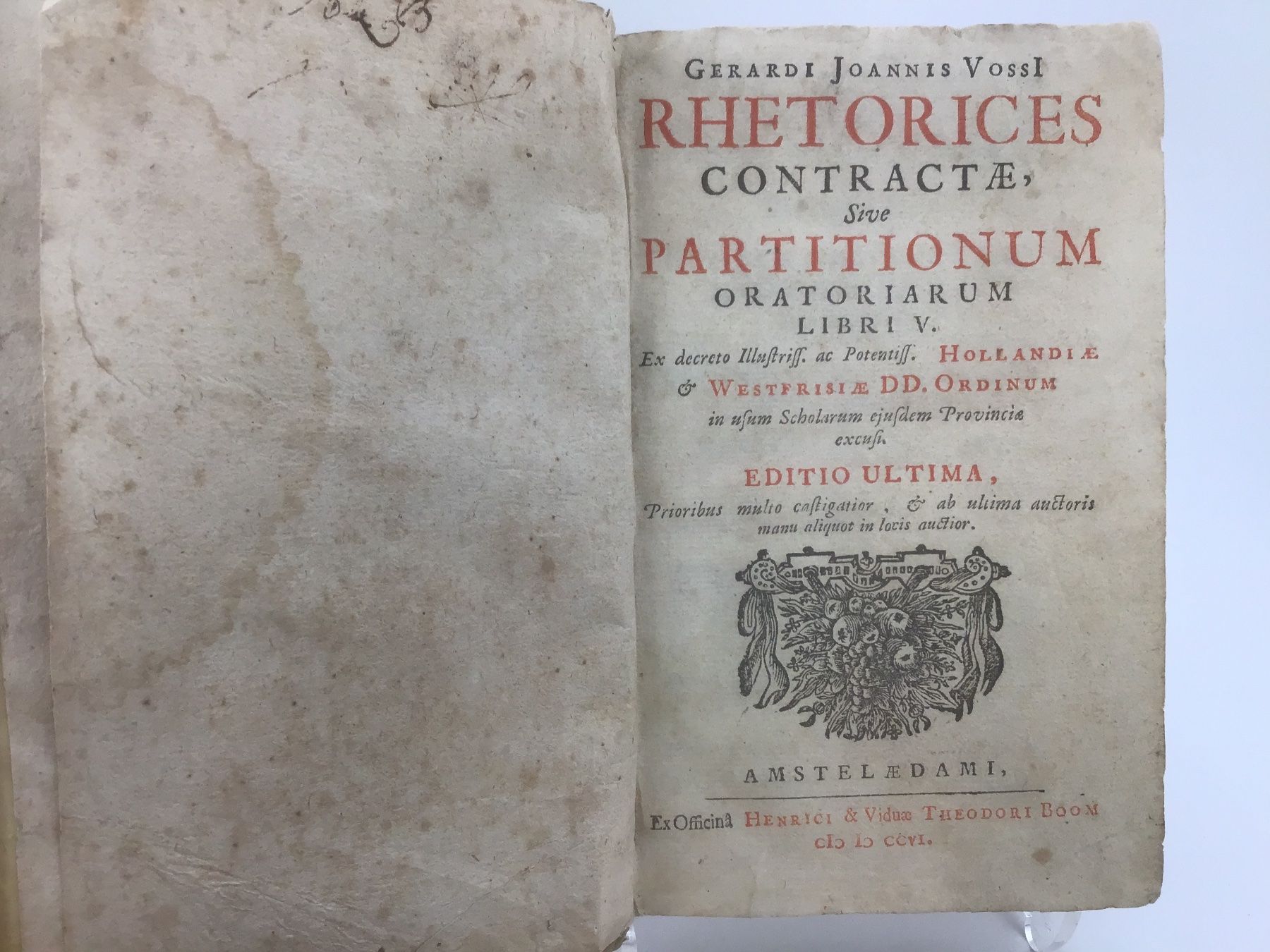 Libri: Gerardi Joannis Vossi RHETRORICES Contractæ, libri V – Usato da Nods venduto da loredana18