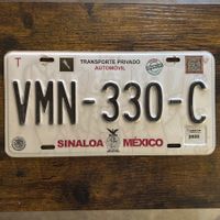 🇲🇽 Mexiko Autoschild, Sinaloa VMN-330-C - ORIGINAL 