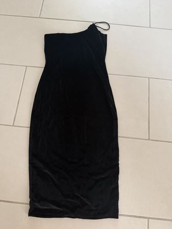 Kleid Samt ein Träger schwarz Grösse S neu