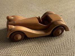 Vintage Modellauto Oldtimer Cabriolet aus Holz
