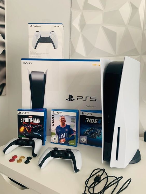 Sony Playstation 5  PS5  Disc Edition 825gb Console Plus 2TB PS HDD 4x Games 2851075566762