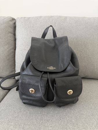 Coach Leder-Rucksack Schwarz