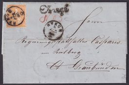 Charge Brief von RYKON ZH nach Graubünden GR, 1865