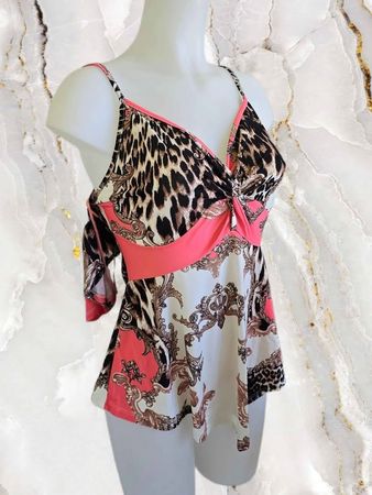 Sommertop Gr. 38 - Leopardendruck & Paisleymuster NEU