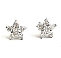 Stern-Ohrstecker aus Weissgold mit 12 Diamanten, zus. 0.23ct