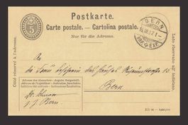 Postkarte Ganzsache 1907 Stempel Bern