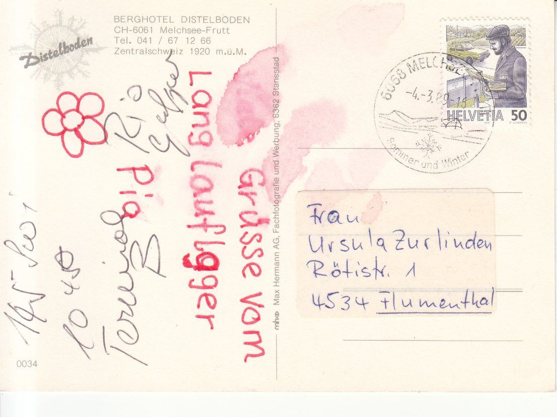 Cartoline postali: Distelboden 1989 – Usato da Bürglen TG venduto da StampGraf 1