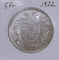 5 Franken 1922 Silber