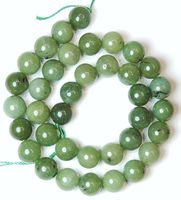 1 Strang echte grüne Nephrit Jade Perlen 10 mm