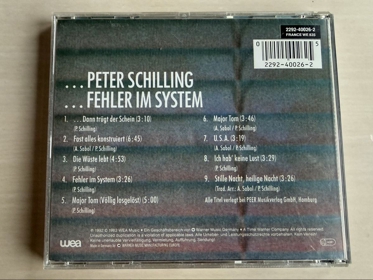 CD: Peter Schilling - Fehler im System - Kult CD, 80er – Usato da Oberried Brienz venduto da Chyara 1