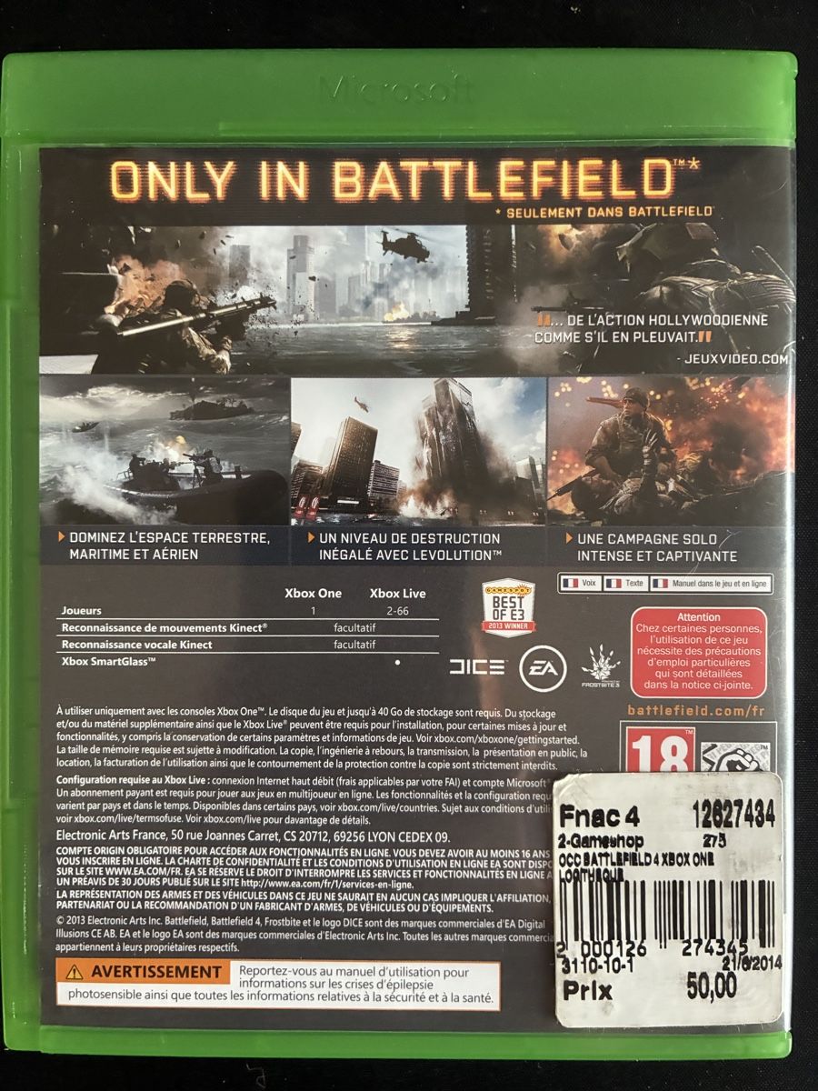 Microsoft Giochi: XBOX ONE Battlefield 4 – Usato da Neyruz FR venduto da Shcc17 1