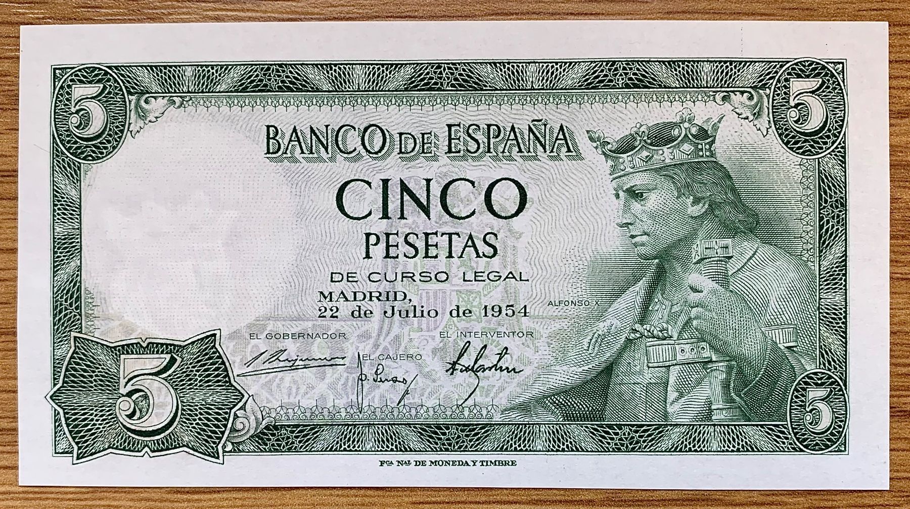 Banconote: 5 Pesetas Spanien 1954!!! UNC!!! – Nuovo (secondo la descrizione) da Oberentfelden venduto da NunoLouro