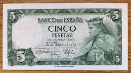 5 Pesetas Spanien 1954!!! UNC!!!