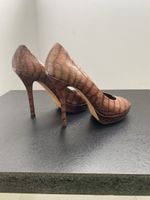 Dior Peep Toe Pumps brown crocodile look size 38 used