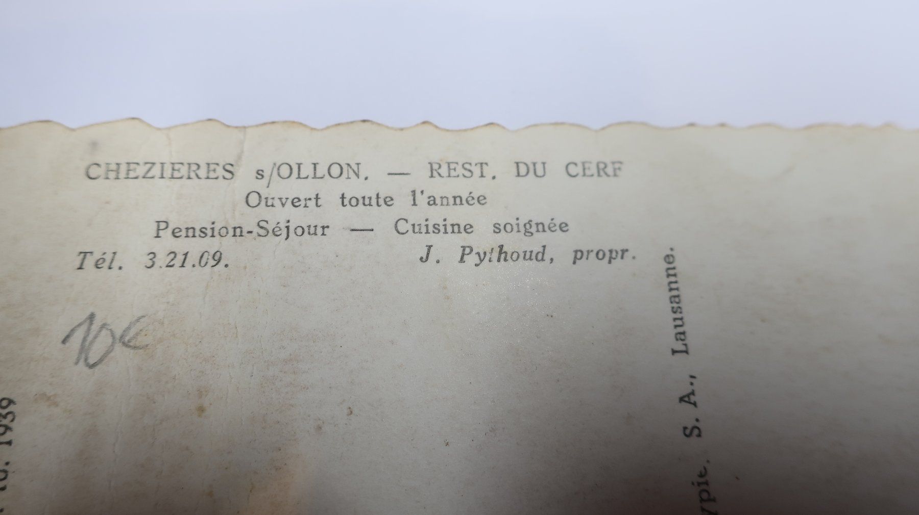 Cartoline postali: Chezieres s/Ollon Rest. du Cerf – Usato da Cormoret venduto da Pascalll2001 8