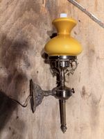 Wandlampe Messing Glas Gelb Antik