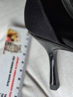 Feine Spitze Riemen'Sandale Stoff schwarz  Grösse 37