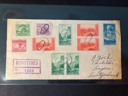 Registrierter Brief 1934 von New York USA nach Luzern