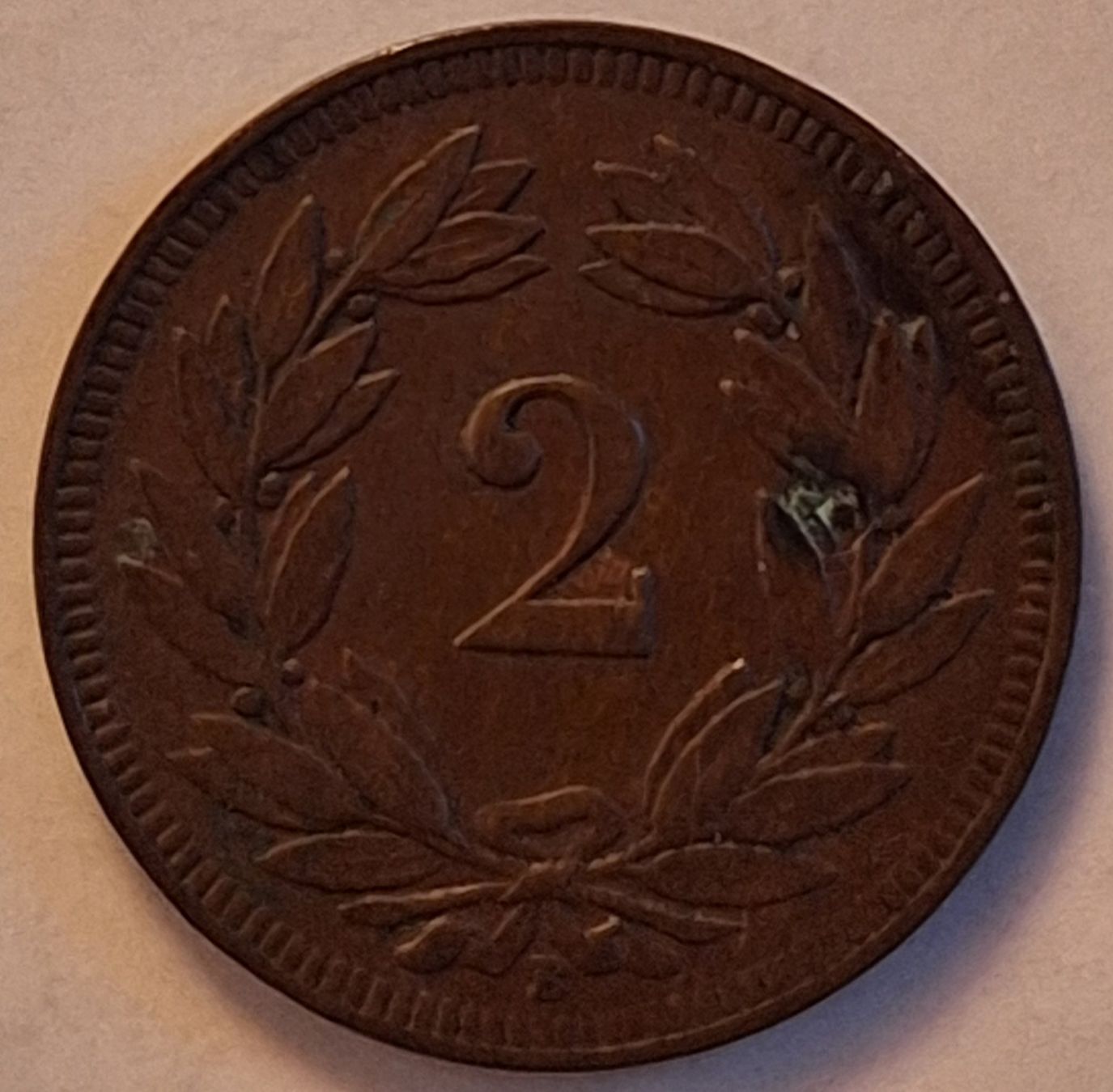 Alle Münzen: 2 Rappen 1918 Cu-Sn; vz – Gebraucht aus Niederweningen von 19bomaso61 1