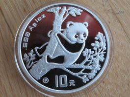 China 10 Yuan Panda Münze 1994 selten, Polierte Platte