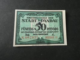 Dt. Reich, Spandau - Notgeldschein  beschädigt
