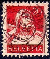 BELLINZONA 1926 TELLBRUSTBILD 20 RP VOLLSTEMPEL - U227