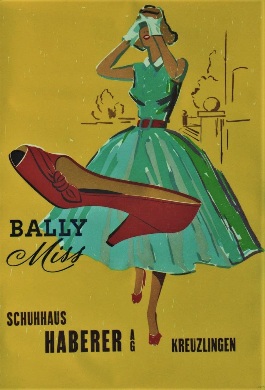 Foto & Immagini: BALLY ELEGANTE FRUEHLINGS MODE 1955 Original Plakat – Usato da Blonay venduto da postercollection