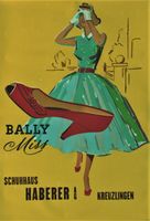 BALLY ELEGANTE FRUEHLINGS MODE 1955 Original Plakat