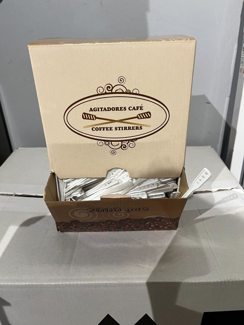 Cucchiai: 2000 Rührstäbli in Spenderbox 11.2cm – Nuovo e nell'imballaggio originale da Olten venduto da Einwegparadies