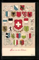 Zürich, Schweizer Wappen, Bern, Luzern,