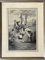 A. Perez tableau de soie tissée 