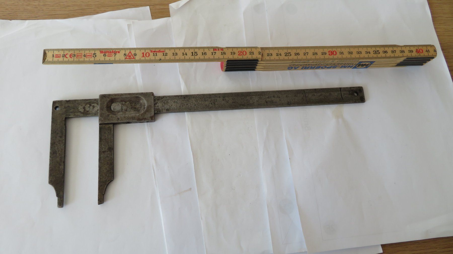 Misurare: Messschieber, Schiebelehre antik bis 28 cm – Usato da Wetzikon ZH venduto da morda1954
