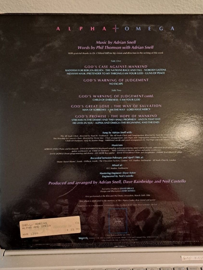 Dischi in vinile: LP Adrian Snell Alpha + Omega – Usato da Ettingen venduto da Maranathatalitha 1