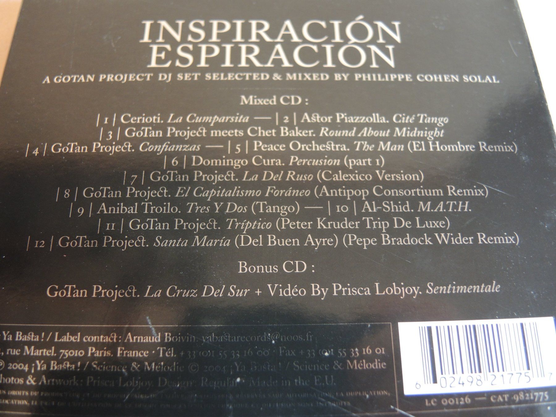 CD: CD INSPIRACION ESPIRACION A GOTAN PROJECT – Usato da Rorschach venduto da maeck8 5