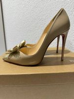 Christian Louboutin High Heels Pumps Beige Gold Gr. 37 OVP