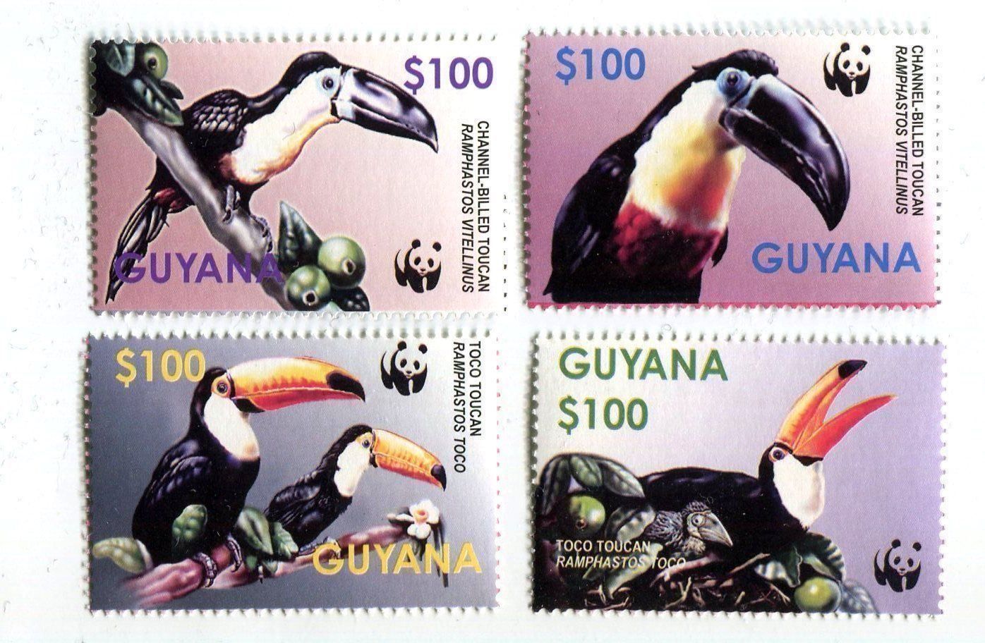 Tutti i francobolli: Briefmarken "Tukan". Guyana. – Nuovo e nell'imballaggio originale da Basel venduto da Butsch5