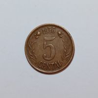 5 Centai 1936 Litauen