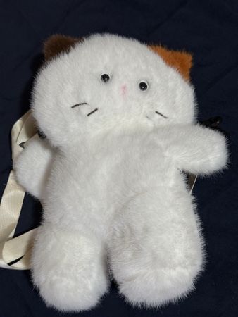 Sac à dos enfant peluche chat blanc état neuf