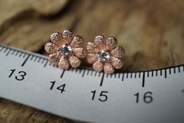 Ohrstecker Zirkon   Edel     925 Silber Kupferfarben