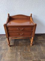 Vintage Beistelltisch Nachttisch Massiv Holz mit Schubladen