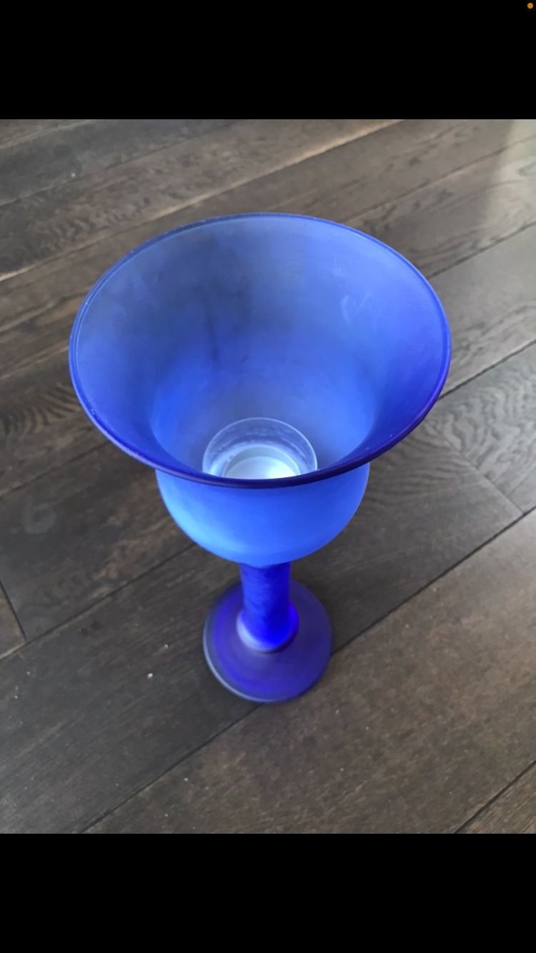 Portacandele: Windlicht blau – Usato da Merligen venduto da boesch22 1