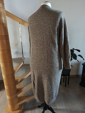 H&M Strickjacke M 44 Cardigan lang Braun Beige