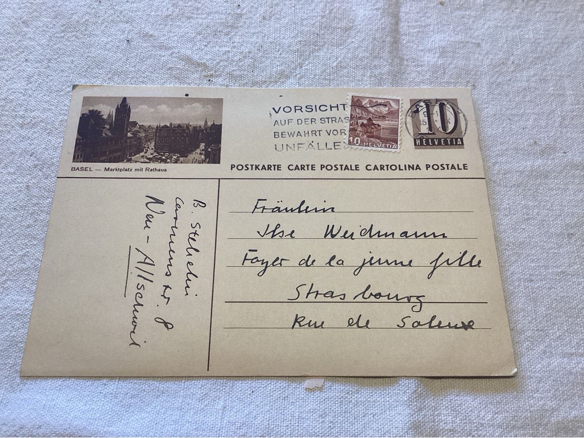 Cartoline postali: Entier image et oblitération BASEL 1947 – Usato da Luc (Ayent) venduto da Rebouille 1