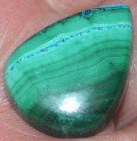 Cabochon L-692 - Chrysokoll Malachit Birne - 23x17,5mm