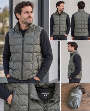Uniqlo Puffertech Steppweste oliv neuwertiger Zustand